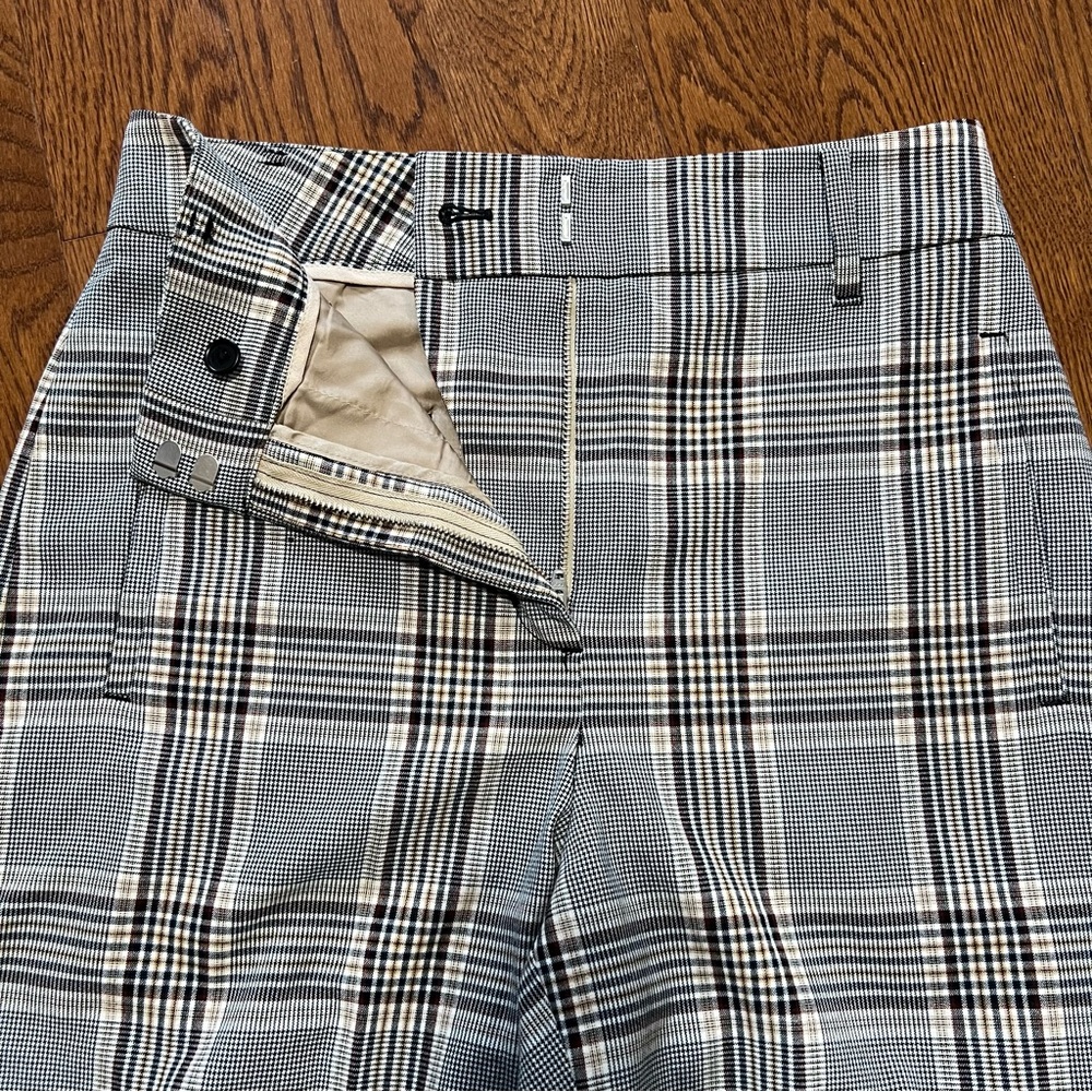 Aritzia Wilfred High-Waisted Tie Front Jallade Trouser Pants Check Plaid - Sz 6 - Picture 9 of 16